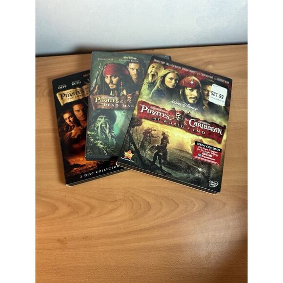 Pirates Of The Caribbean Disney DVD Lot Movies 1,2,3 - Picture 1 of 8